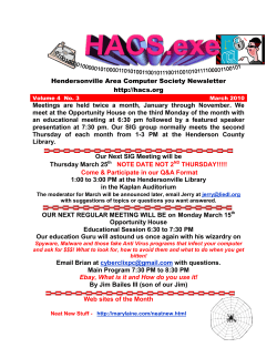 March - Hendersonville Area Computing Society