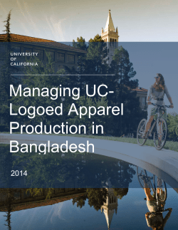 Managing UC- Logoed Apparel Production in Bangladesh
