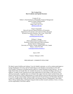 The Vertical City: Rent Gradients and Spatial Structure Crocker H