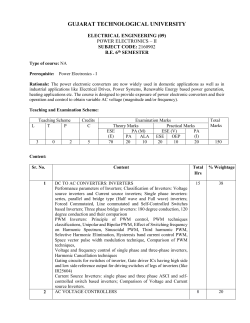 Power Electronics &ndash; II - Gujarat Technological University
