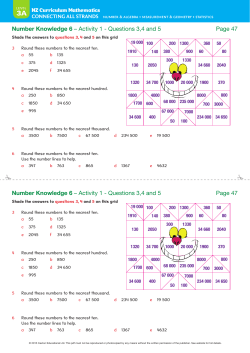 Number Knowledge 6 &ndash; Activity 1 - Questions 3,4 and 5 Page 47