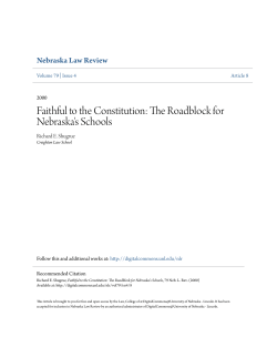 Faithful to the Constitution: The Roadblock for Nebraska`s Schools