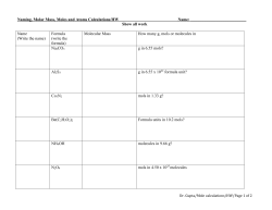 Molar mass and mole/atom conversions