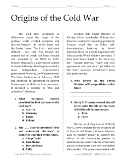 Origins of the Cold War