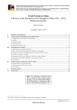 Fromm in China - Erich Fromm online