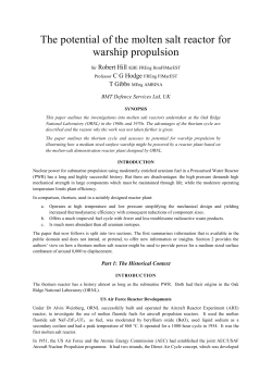 The potential of the molten salt reactor for warship propulsion