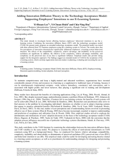 Adding Innovation Diffusion Theory to the Technology Acceptance