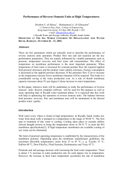 Performance of Reverse Osmosis Units at High Temperatures