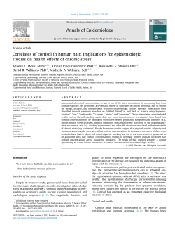 Correlates of cortisol in human hair: implications for epidemiologic