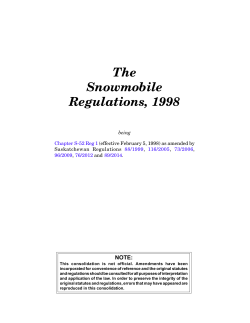 The Snowmobile Regulations, 1998