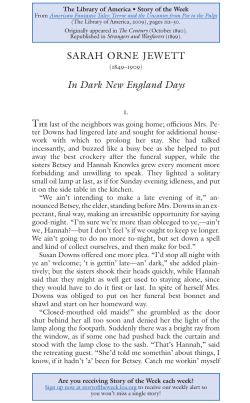 SARAH ORNE JEWETT In Dark New En gland Days