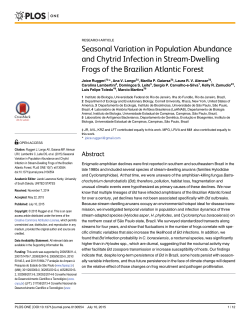 Seasonal Variation in Population Abundance and Chytrid Infection