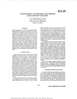 Integration of speaker and speech recognition systems