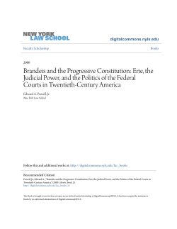 Brandeis and the Progressive Constitution: Erie