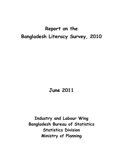 Bangladesh Literacy Survey-2010 - Bangladesh Bureau of Statistics