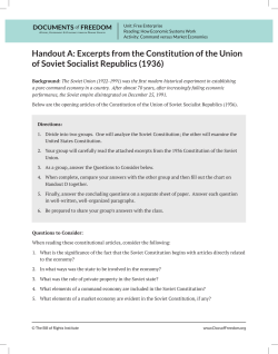 Handout A: Excerpts from the Constitution of the Union of Soviet