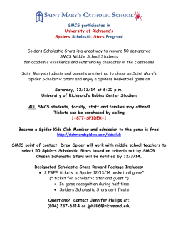Spiders Scholastic Stars Flyer. - Saint Mary`s Catholic School
