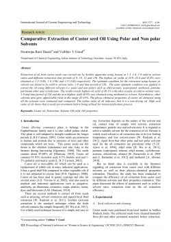 Comparative Extraction of Castor seed Oil Using Polar