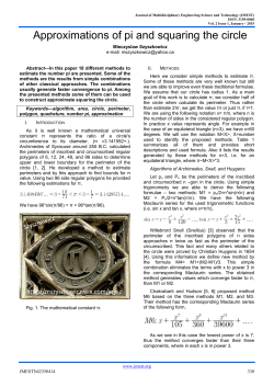 Approximations of pi and squaring the circle