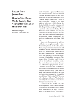 Letter from Jerusalem - The Institute for Palestine Studies