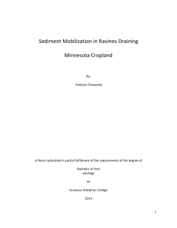 Sediment Mobilization in Ravines Draining Minnesota Cropland