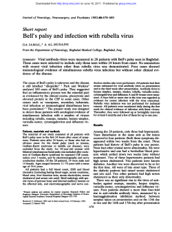 Bell`s palsy and infection with rubella virus