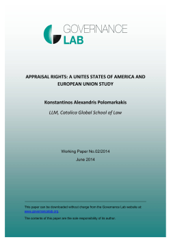 APPRAISAL RIGHTS: A UNITES STATES OF