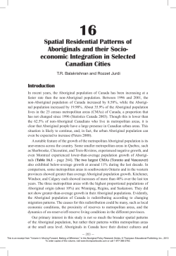 economic Integration in Selected Canadian Cities