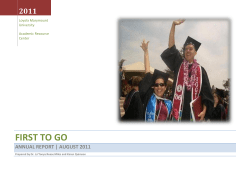 First To Go - Loyola Marymount University