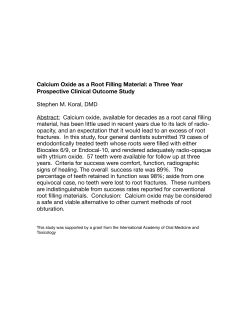 Calcium Oxide as a Root Filling