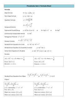 Precalculus Sem 1 Formula Sheet