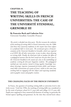 the teaching of writing skills in french universities: the case of the