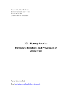 2011 Norway Atacks. Immediate Reactions and