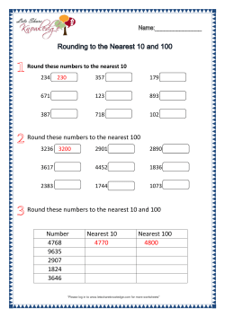 Rounding Off to the nearest 10 and 100 Worksheets