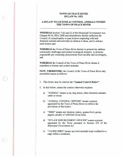 TOWN OF PEACE RIVER BYLAW No. 1832 A BYLAW TO LICENSE