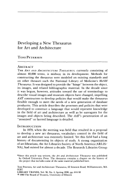 Developing a New Thesaurus for Art and