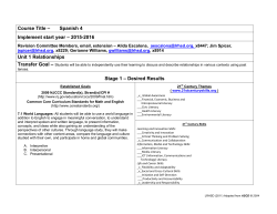 Spanish IV Unit I Relationships