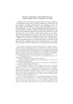 PHILITAS, THEOCRITUS, AND THORNY PLANTS