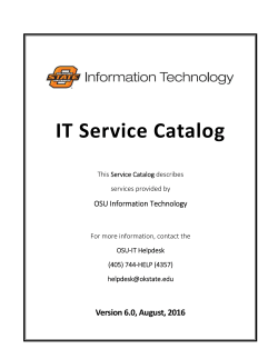 IT Service Catalog - Information Technology