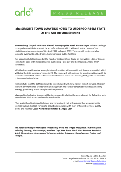 aha SIMON`S TOWN QUAYSIDE HOTEL TO UNDERGO R8.6M