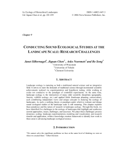 conducting sound ecological studies at the landscape scale