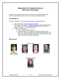 Department of Computer Science New User Information