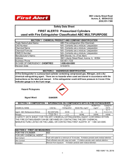 FIRST ALERT&reg; Pressurized Cylinders used with