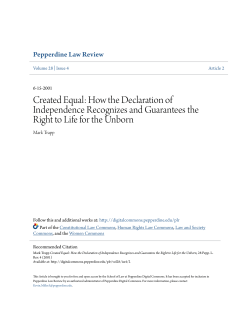 Created Equal: How the Declaration of Independence Recognizes