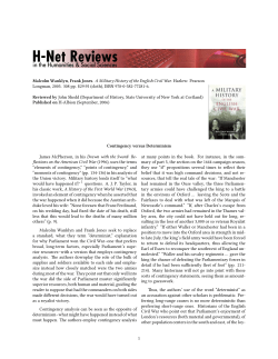 Contingency versus Determinism - H-Net