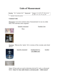 Units of Measurement