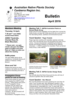 April - ANPS Canberra