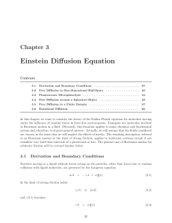 Einstein Diffusion Equation