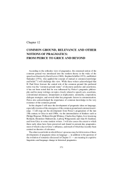FROM PEIRCE TO GRICE AND BEYOND