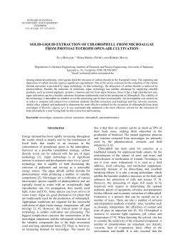 SOLID-LIQUID EXTRACTION OF CHLOROPHYLL FROM